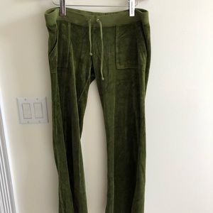 Dark green juicy couture velour pants and jacket